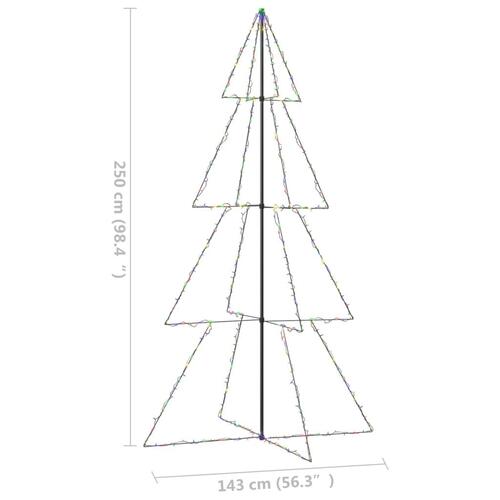 Lysende juletræ 143x250 cm 360 LED'er indendørs/udendørs