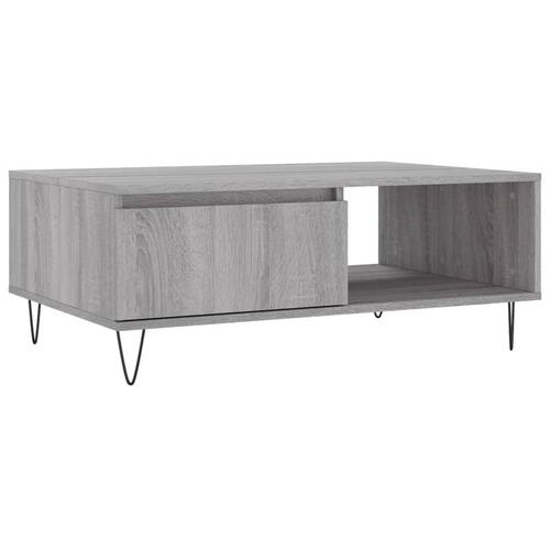 Sofabord 90x60x35 cm konstrueret træ grå sonoma-eg