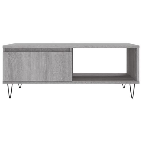 Sofabord 90x60x35 cm konstrueret træ grå sonoma-eg