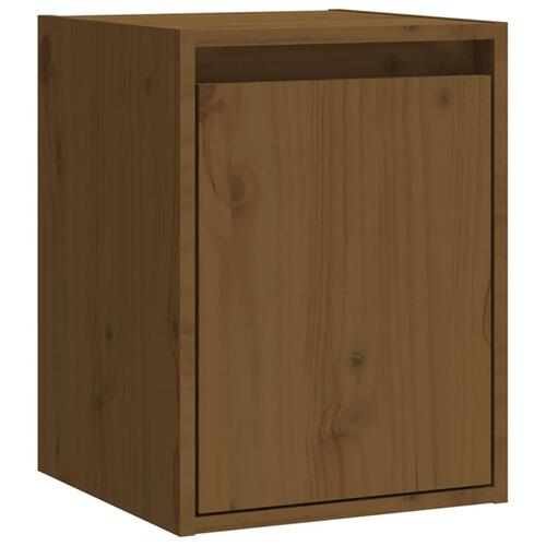 Vægskab 30x30x40 cm massivt fyrretræ gyldenbrun