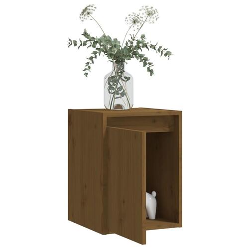Vægskab 30x30x40 cm massivt fyrretræ gyldenbrun