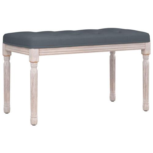 Bænk 80x40x49 cm velour mørkegrå