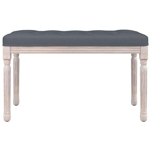 Bænk 80x40x49 cm velour mørkegrå