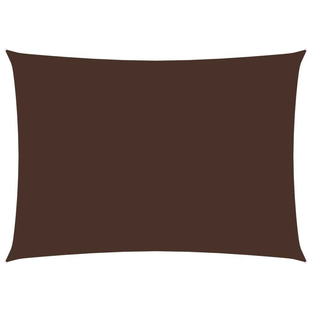 Solsejl 3x4,5 m rektangulær oxfordstof brun billede
