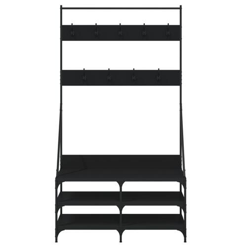 Tøjstativ med skoopbevaring 100x40x184 cm sort
