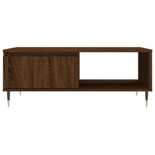 Sofabord 90x60x35 cm konstrueret træ brun egetræsfarve