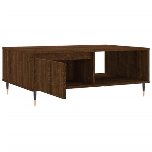 Sofabord 90x60x35 cm konstrueret træ brun egetræsfarve