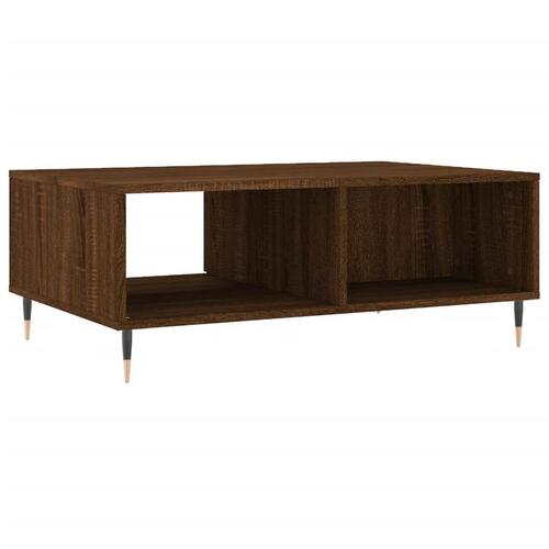 Sofabord 90x60x35 cm konstrueret træ brun egetræsfarve