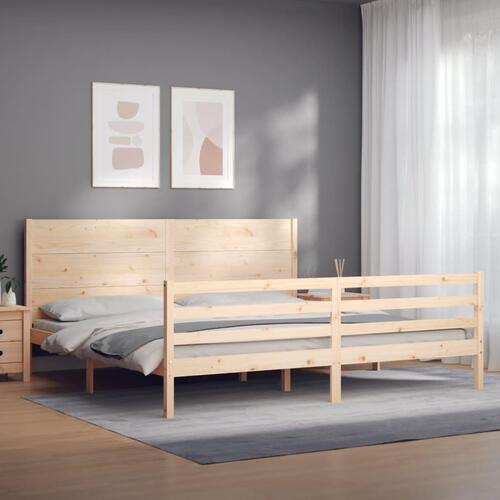 Sengeramme med sengegavl Super King Size massivt træ