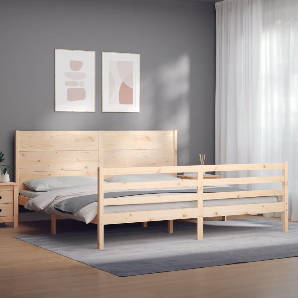 Sengeramme med sengegavl Super King Size massivt træ