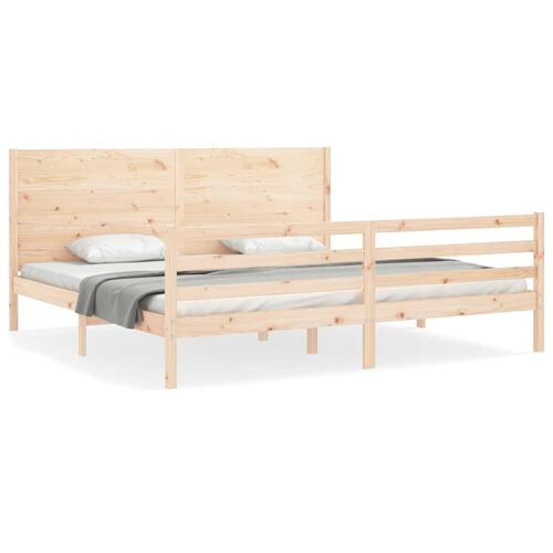 Sengeramme med sengegavl Super King Size massivt træ