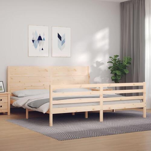 Sengeramme med sengegavl Super King Size massivt træ
