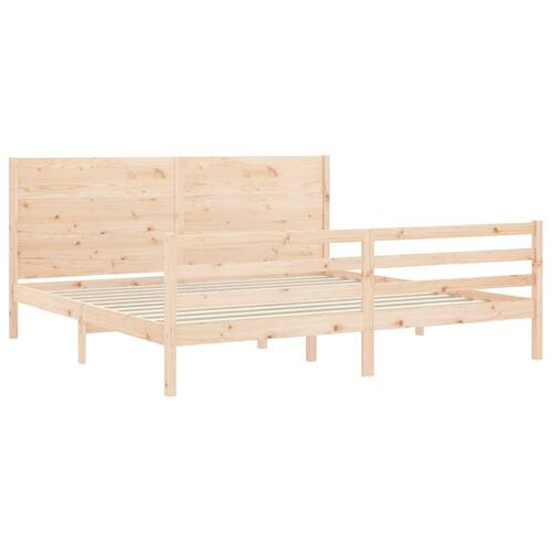 Sengeramme med sengegavl Super King Size massivt træ