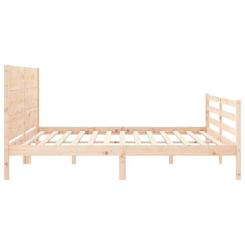 Sengeramme med sengegavl Super King Size massivt træ