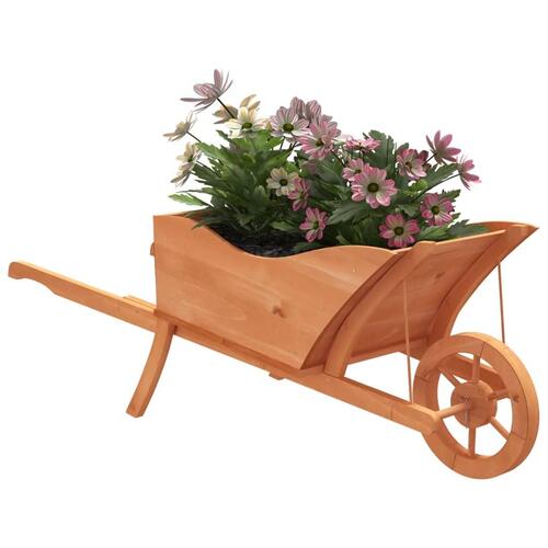 Plantekasse 128x45,5x43 cm trillebørsdesign massivt fyr