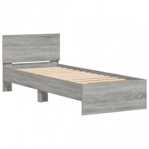 Sengeramme med sengegavl 90 x 200 cm - grå sonoma
