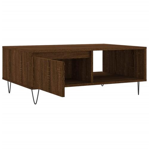 Sofabord 90x60x35 cm konstrueret træ brun egetræsfarve