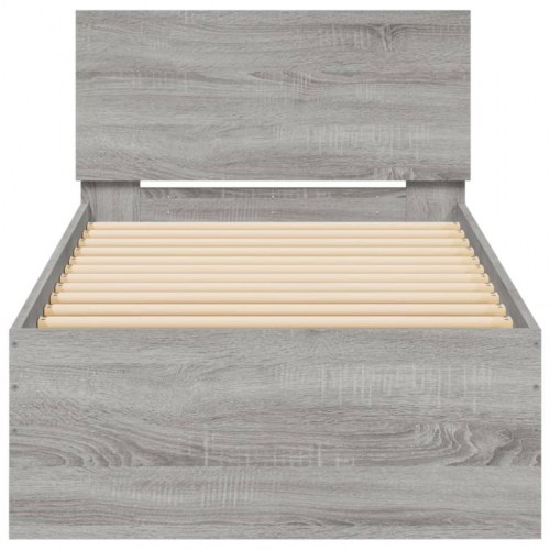 Sengeramme med sengegavl 90 x 200 cm - grå sonoma