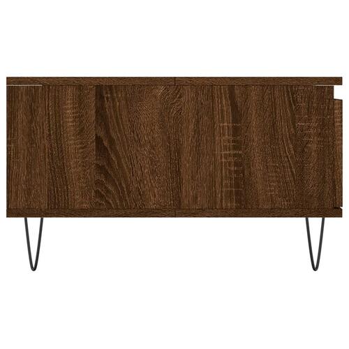 Sofabord 90x60x35 cm konstrueret træ brun egetræsfarve