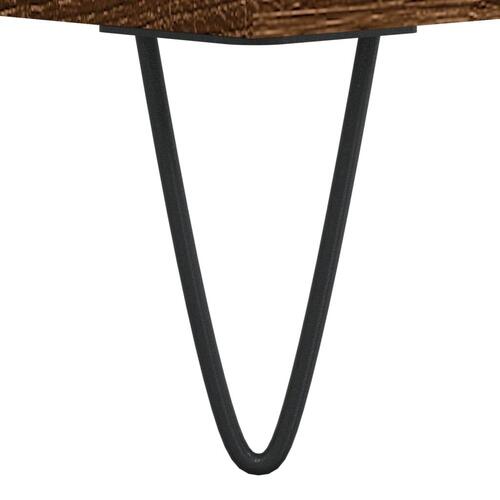 Sofabord 90x60x35 cm konstrueret træ brun egetræsfarve
