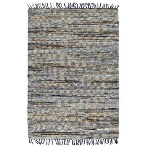 Håndvævet chindi-tæppe denim jute 120 x 170 cm flerfarvet