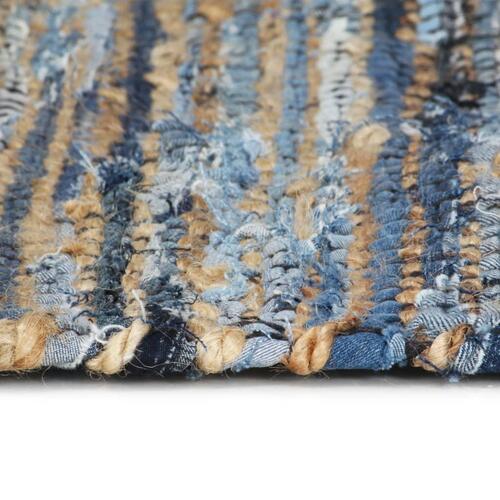 Håndvævet chindi-tæppe denim jute 120 x 170 cm flerfarvet