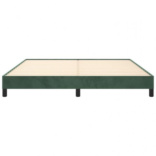 Sengeramme i fløjl - mørkegrøn 160×200 cm (uden madras)