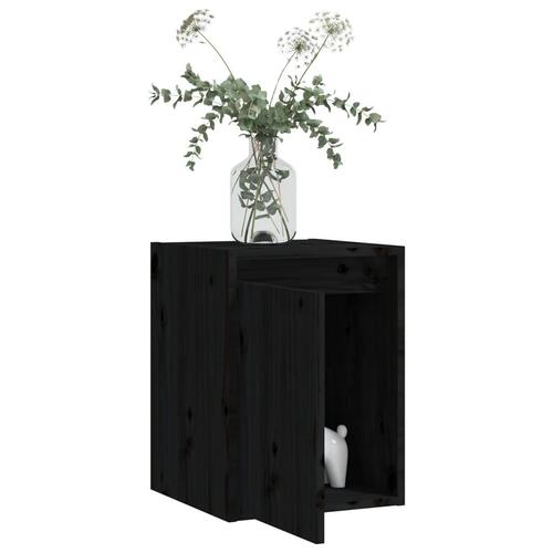 Vægskabe 2 stk. 30x30x40 cm massivt fyrretræ sort