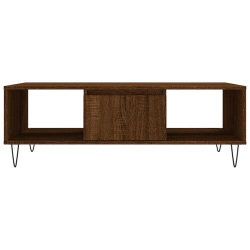 Sofabord 104x60x35 cm konstrueret træ brun egetræsfarve