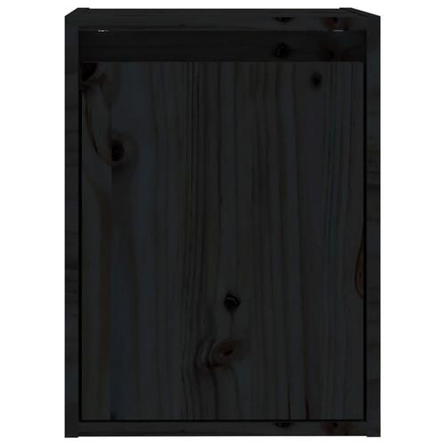 Vægskabe 2 stk. 30x30x40 cm massivt fyrretræ sort