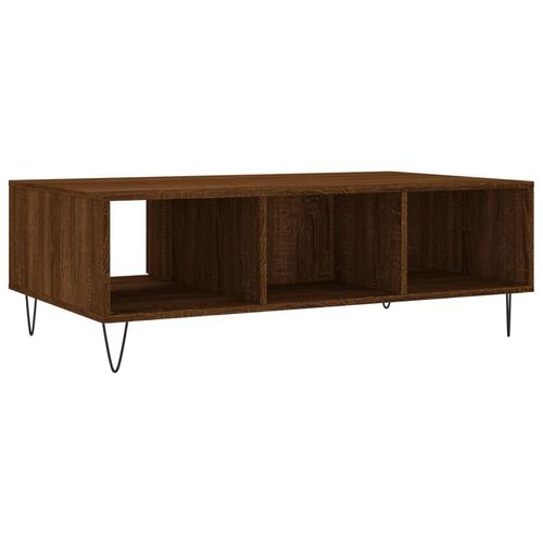 Sofabord 104x60x35 cm konstrueret træ brun egetræsfarve