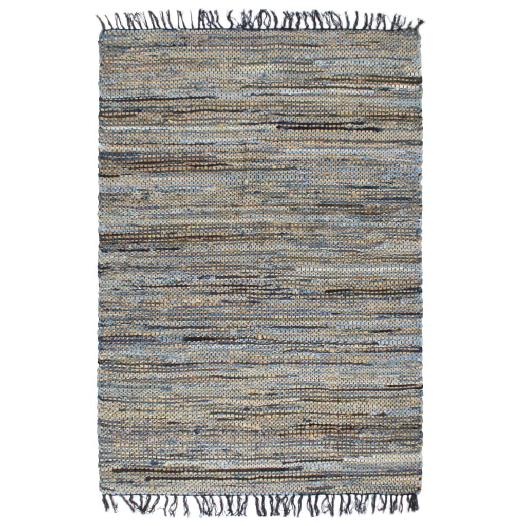 Håndvævet chindi-tæppe denim jute 200 x 290 cm flerfarvet