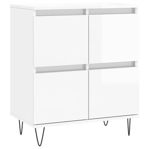 Skænk 60x35x70 cm konstrueret træ hvid højglans