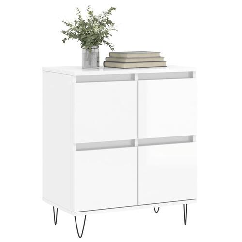 Skænk 60x35x70 cm konstrueret træ hvid højglans