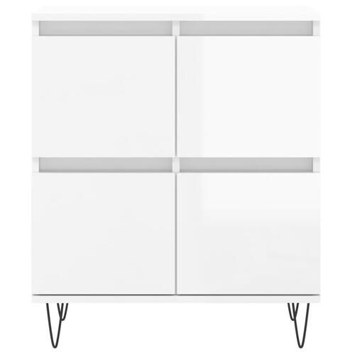 Skænk 60x35x70 cm konstrueret træ hvid højglans
