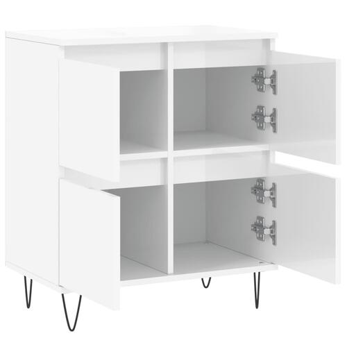 Skænk 60x35x70 cm konstrueret træ hvid højglans