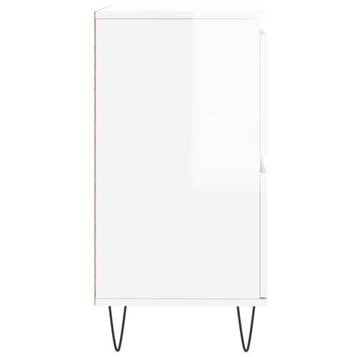 Skænk 60x35x70 cm konstrueret træ hvid højglans