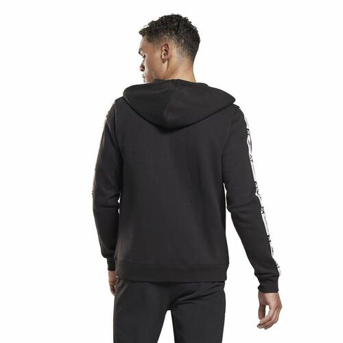 Sportsjakke til Mænd Reebok Identity Tape FZ Sort XL
