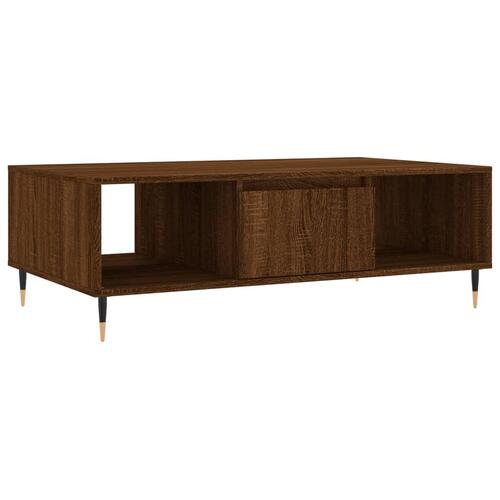 Sofabord 104x60x35 cm konstrueret træ brun egetræsfarve