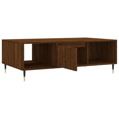 Sofabord 104x60x35 cm konstrueret træ brun egetræsfarve