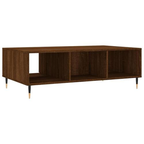Sofabord 104x60x35 cm konstrueret træ brun egetræsfarve