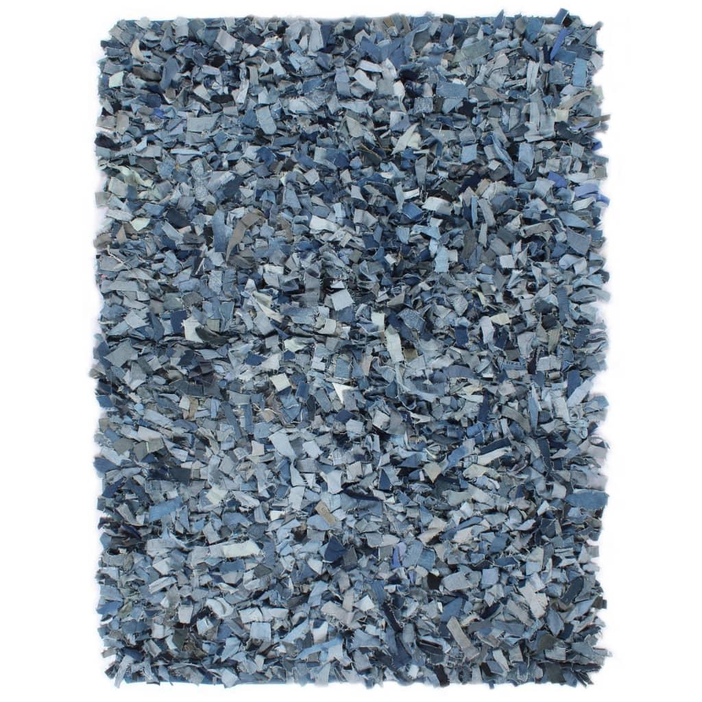Shaggy tæppe denim 120 x 170 cm blå