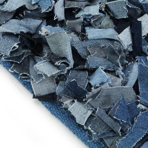 Shaggy tæppe denim 120 x 170 cm blå