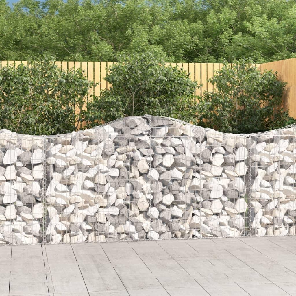 Buede gabionkurve - 30 stk. 200×30×100/120 cm i galvaniseret jern