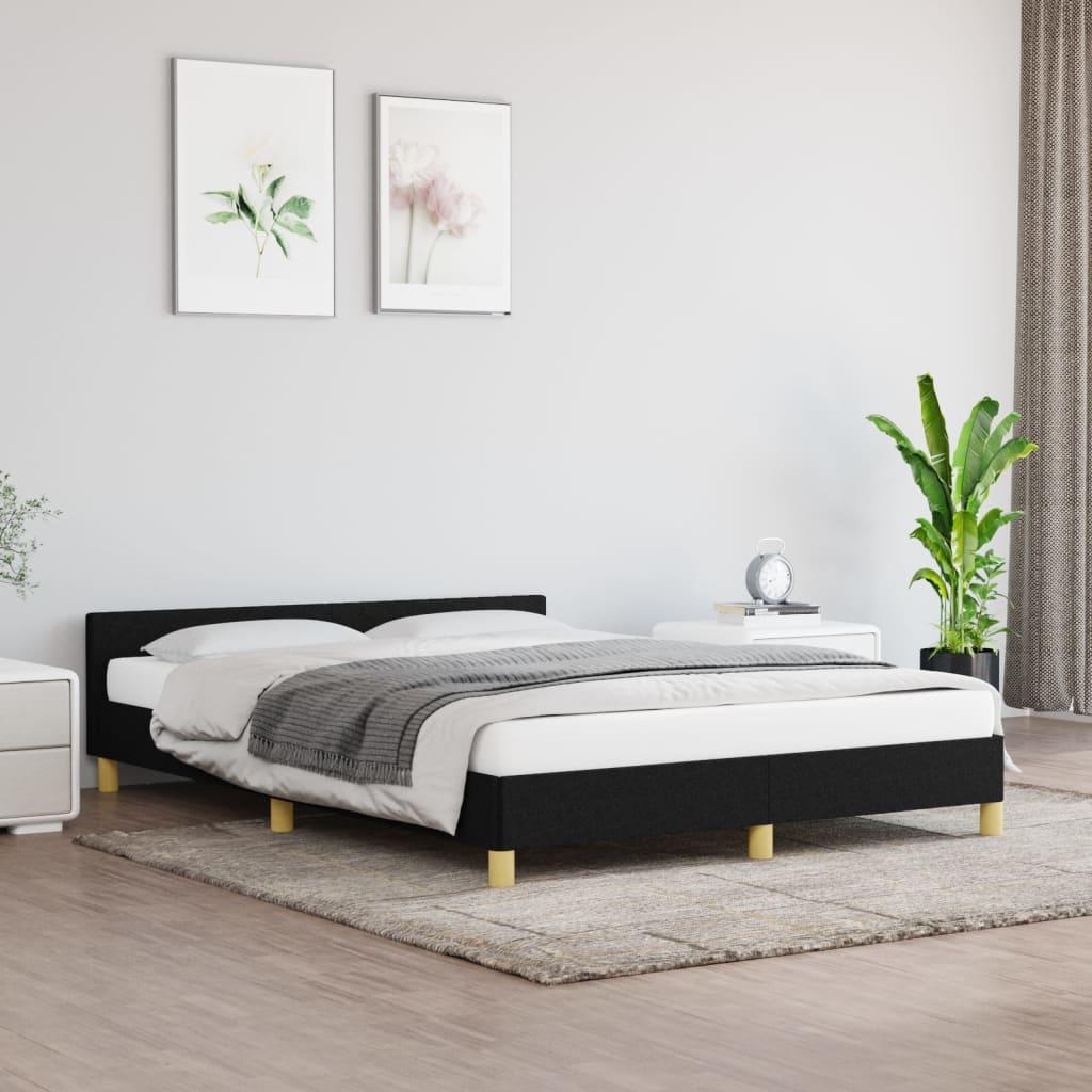 Sengeramme uden madras 140x200 cm stof sort billede
