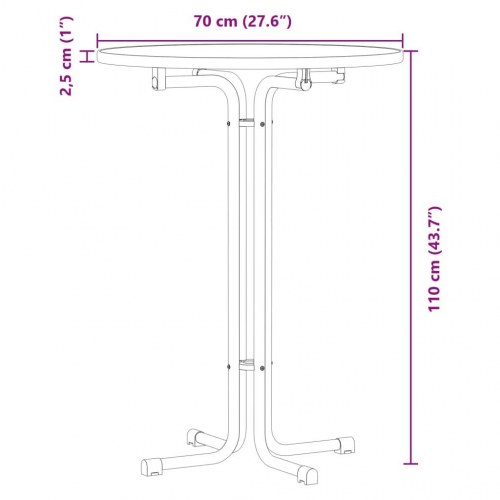 Barbord Ø70 x 110 cm - sort