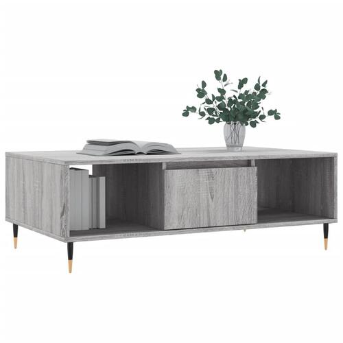 Sofabord 104x60x35 cm konstrueret træ grå sonoma-eg