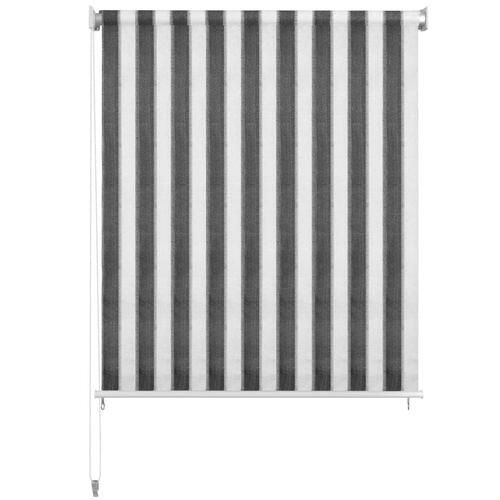 Udendørs rullegardin 220x140 cm stribet antracitgrå og hvid