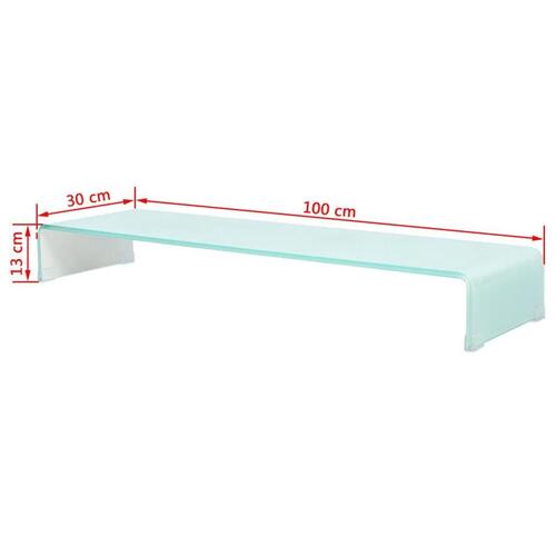 Tv-stativ/skærmforhøjer 100x30x13 cm glas grøn