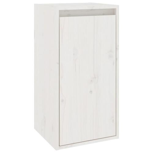 Vægskabe 2 stk. 30x30x60 cm massivt fyrretræ hvid